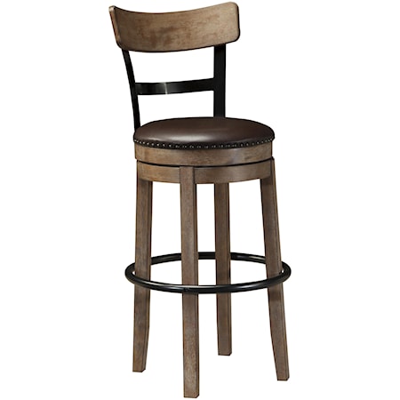 Tall Upholstered Swivel Barstool