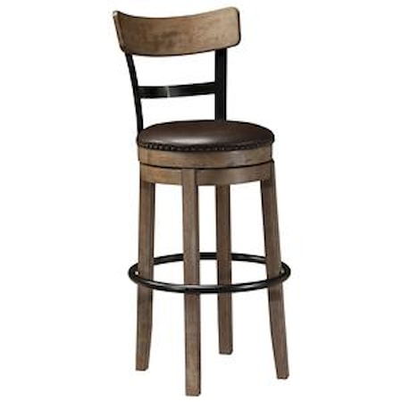 Tall Upholstered Swivel Barstool