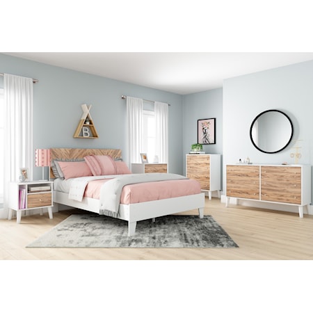 3 Piece Full Headboard, Nightstand and 3 Drawer Chest Set