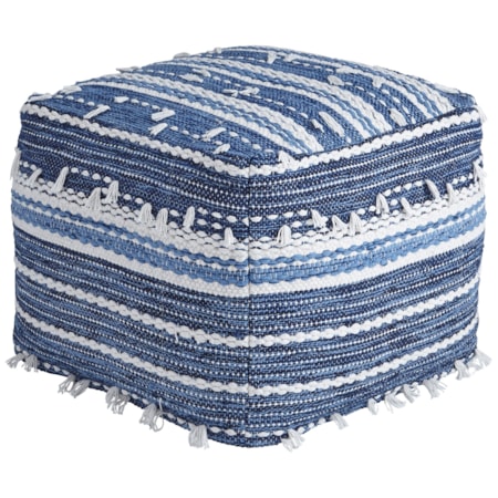 Anthony - Blue/White Pouf