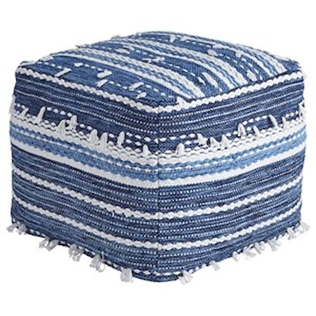 Anthony - Blue/White Pouf