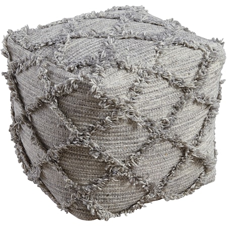 Adelphie - Natural/Gray Pouf