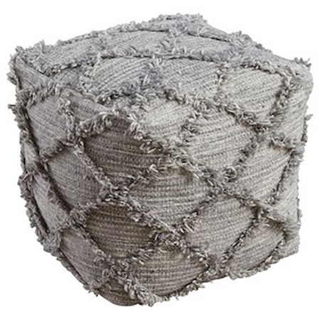 Adelphie - Natural/Gray Pouf