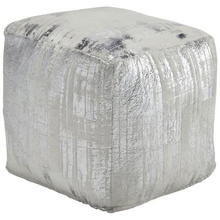 Alessandra Ivory/Silver Pouf