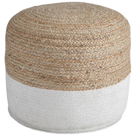 Sweed Valley - Natural/White Pouf
