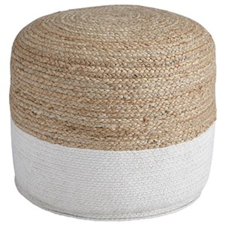 Sweed Valley - Natural/White Pouf