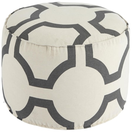 Geometric - Charcoal Pouf