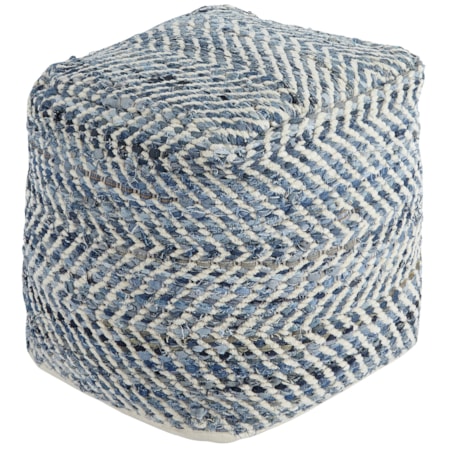 Chevron - Blue Pouf
