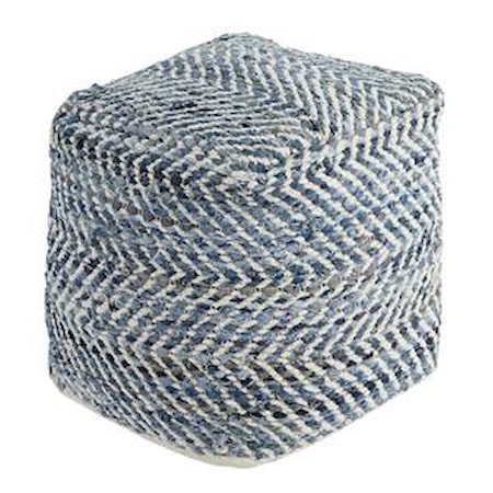 Chevron - Blue Pouf