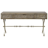 Accent Sofa Table with Medallion Pattern