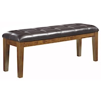 Casual Faux Leather Large Upholstered Dining Bench With Button Tufting