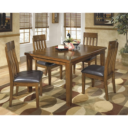 Casual 5-Piece Dining Set with Butterfly Extension Leaf