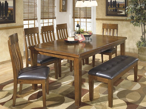 7-Pc Dining Set with Bench