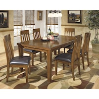 Casual 7-Piece Dining Set with Butterfly Extension Leaf