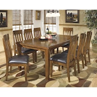 Casual 9-Piece Dining Set with Butterfly Extension Leaf