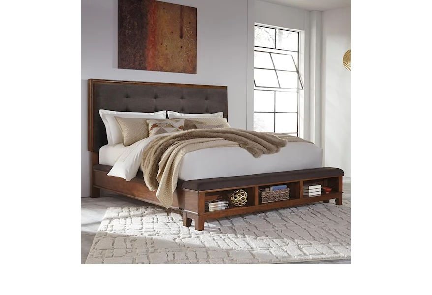 Ralene Queen Upholstered Bed with Storage Footboard by Signature Design by Ashley at Sam Levitz Furniture