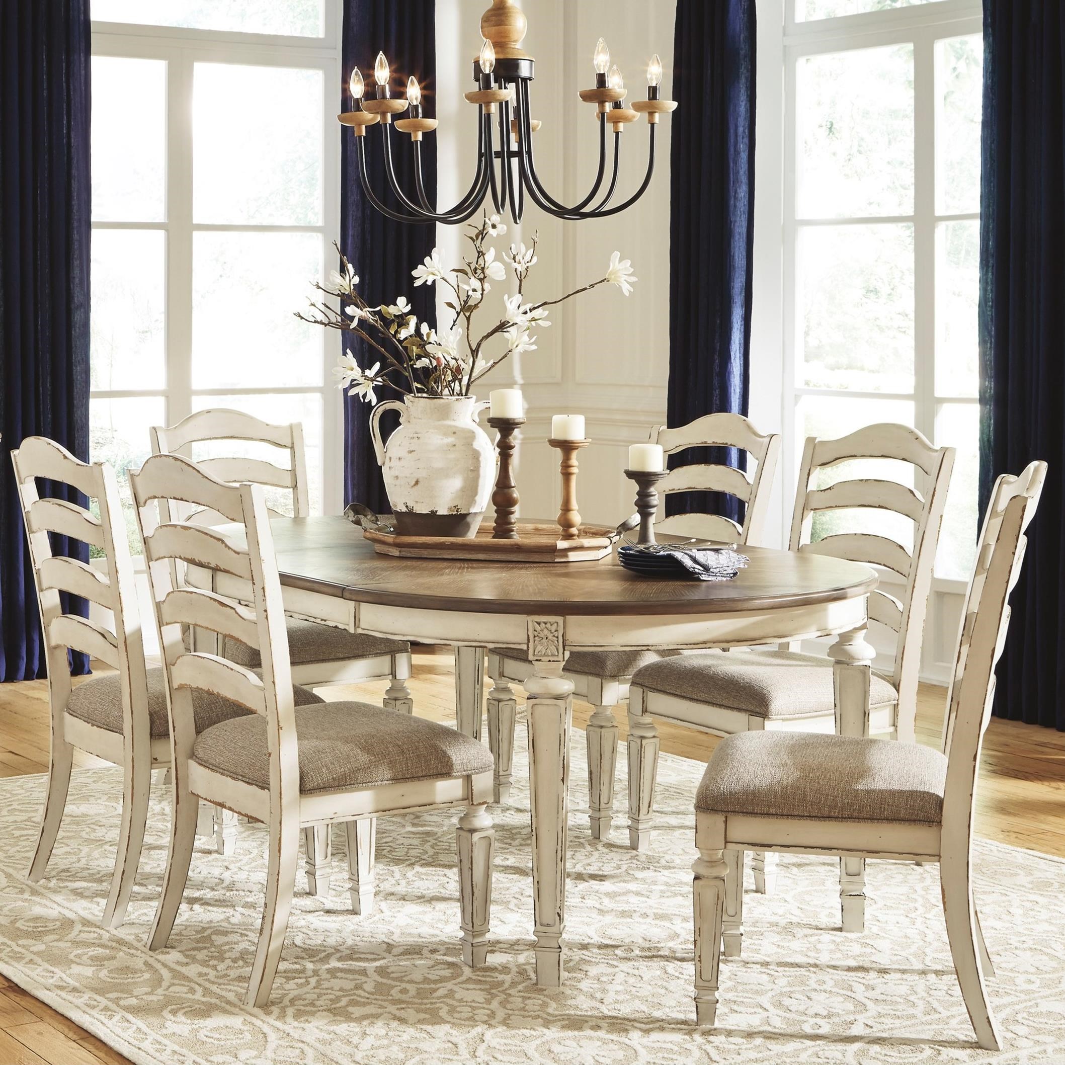 Signature Design by Ashley Realyn 7Piece Round Table and Chair Set