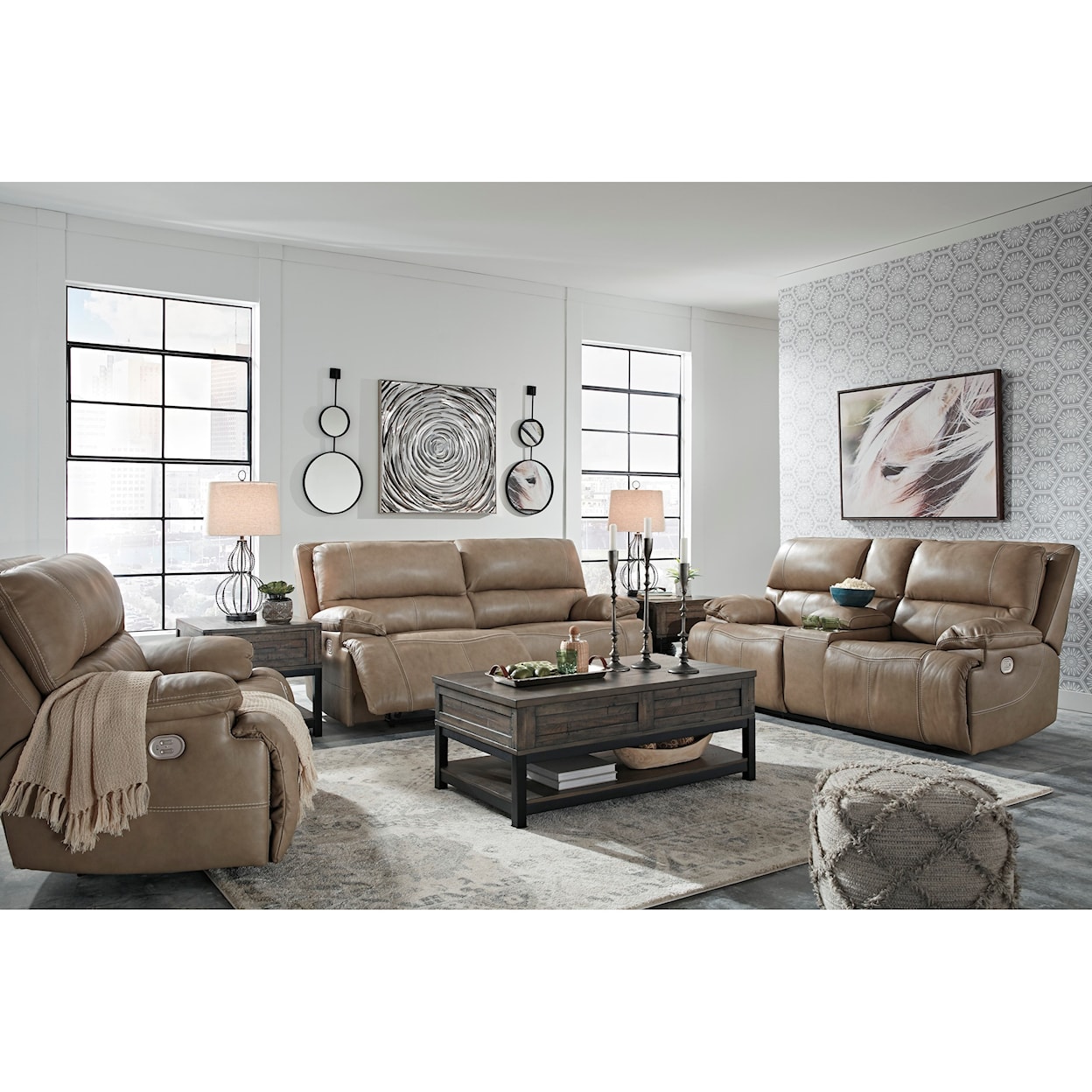 Signature Design by Ashley Ricmen Power Reclining Living Room Group