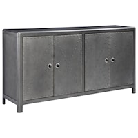 Industrial 4-Door Accent Cabinet