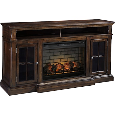 Transitional Extra Large TV Stand with Fireplace Insert