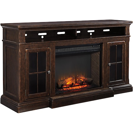 Extra Large TV Stand w/ Fireplace Insert
