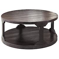 Round Cocktail Table and Rectangular End Table Set