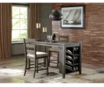 Signature Design by Ashley Rokane 3-Piece Rectangular Counter Table Set