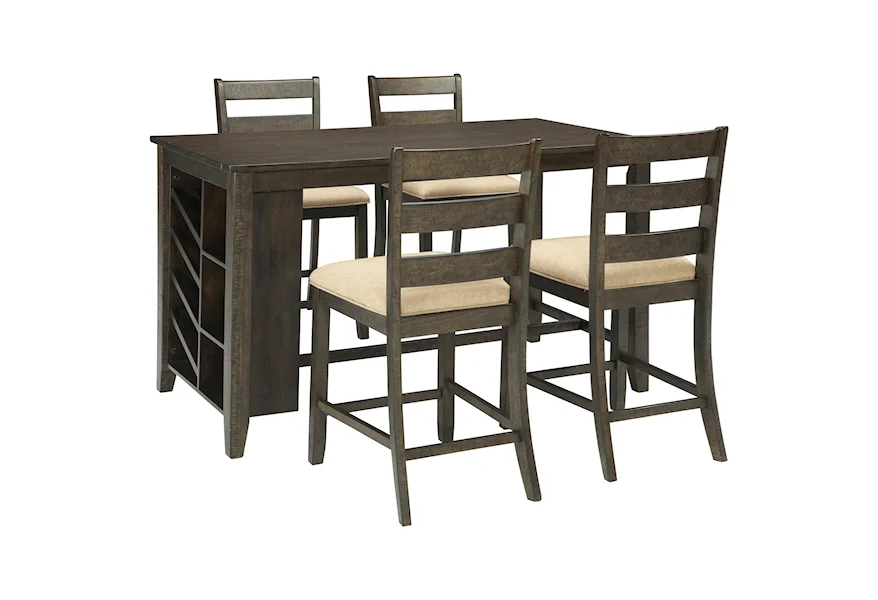Rokane 5-Piece Rectangular Counter Table Set by Signature Design by Ashley at Dream Home Interiors