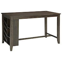 Rectangular Counter Table w/ Storage and Wine Rack