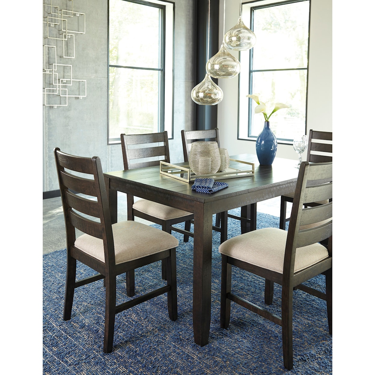Signature Design by Ashley Rokane 7-Piece Dining Room Table Set
