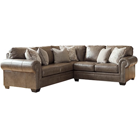 Transitional 2-Piece Sectional with Nailhead Trim