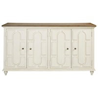 Two-Tone Accent Cabinet in Antique White/Brown Finish
