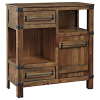 Rustic 2 Drawer Accent Cabinet with Adjustable Shelf
