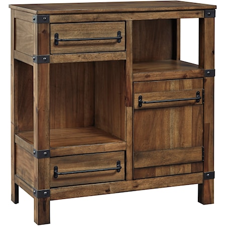 Rustic 2 Drawer Accent Cabinet with Adjustable Shelf