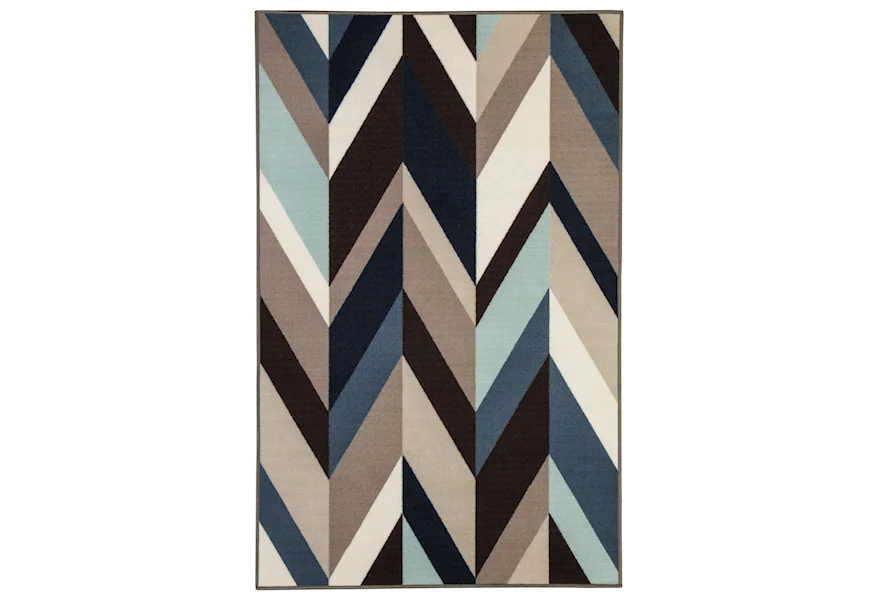 Contemporary Area Rugs Keelia Blue/Brown/Gray Rug by Signature Design by Ashley at Royal Furniture