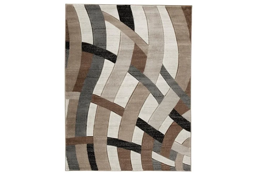 Contemporary Area Rugs Jacinth Brown Large Rug by Signature Design by Ashley at Royal Furniture