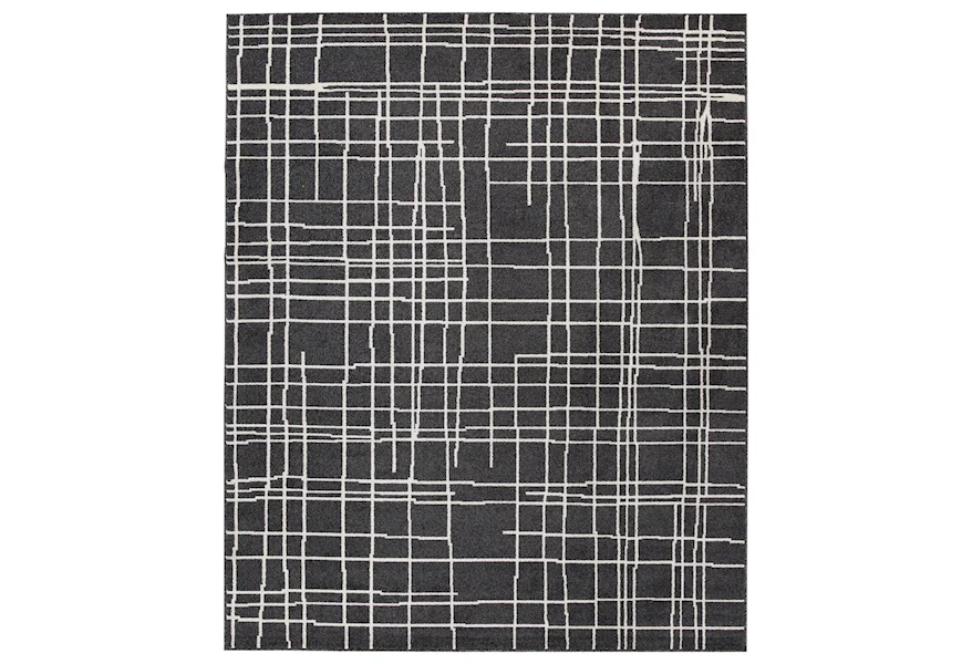 Contemporary Area Rugs Jai Black/White Medium Rug by Signature Design by Ashley at Sam Levitz Furniture