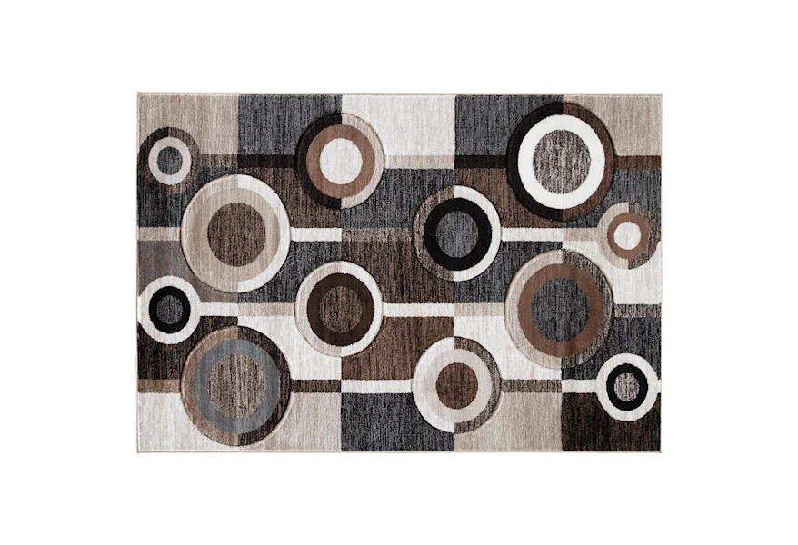 Contemporary Area Rugs Guintte Black/Brown/Cream Medium Rug by Signature Design by Ashley at Beck's Furniture