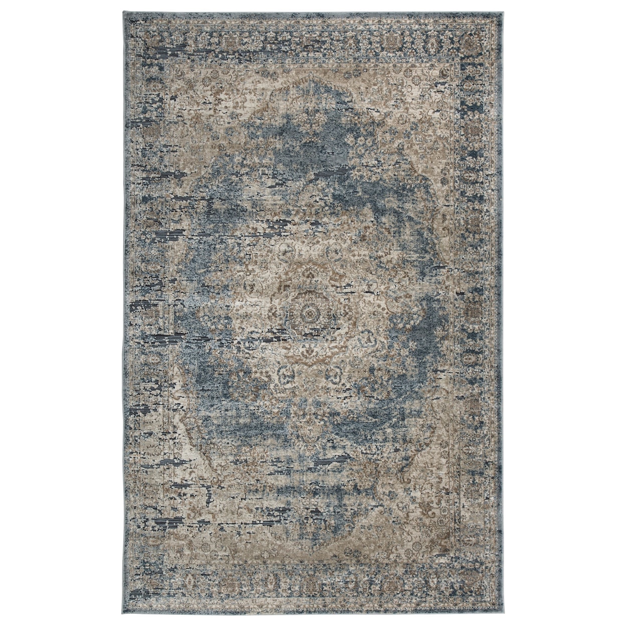 Signature Design by Ashley Traditional Classics Area Rugs South Blue/Tan Large Rug