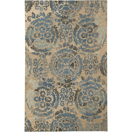 Alazne Blue/Ivory Medium Rug