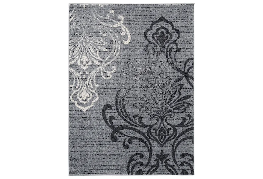 Transitional Area Rugs Verrill Gray/Black Medium Rug by Signature Design by Ashley at Sam Levitz Furniture