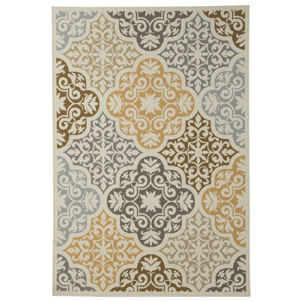 Signature Design by Ashley Transitional Area Rugs Lacy Brown/Gold Large Rug
