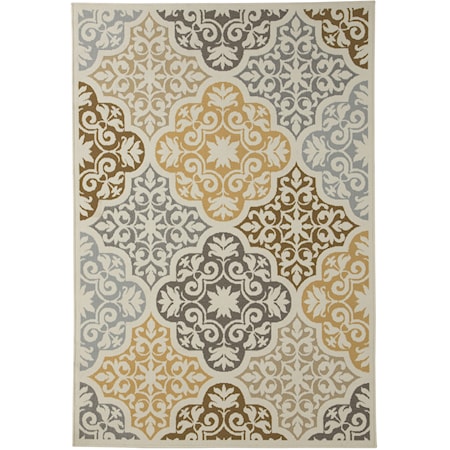Lacy Brown/Gold Large Rug