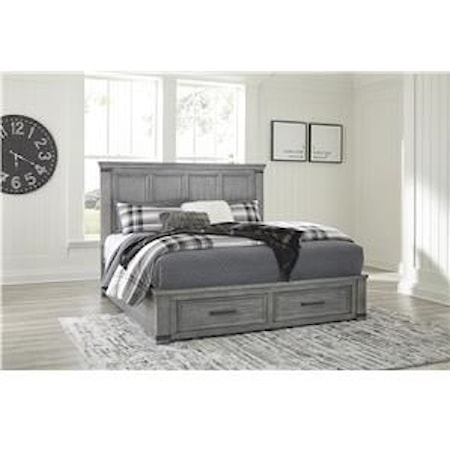 3 Piece Queen Panel Bed with Storage