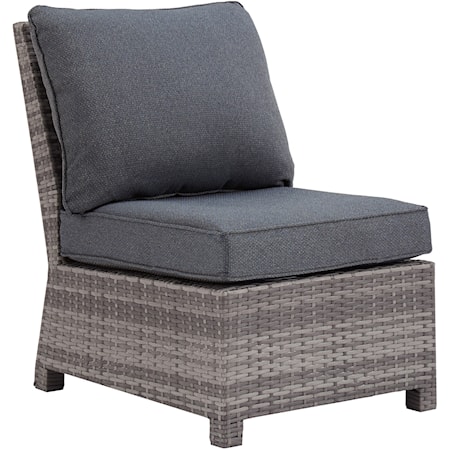 Contemporary Armless Chair with Cushion