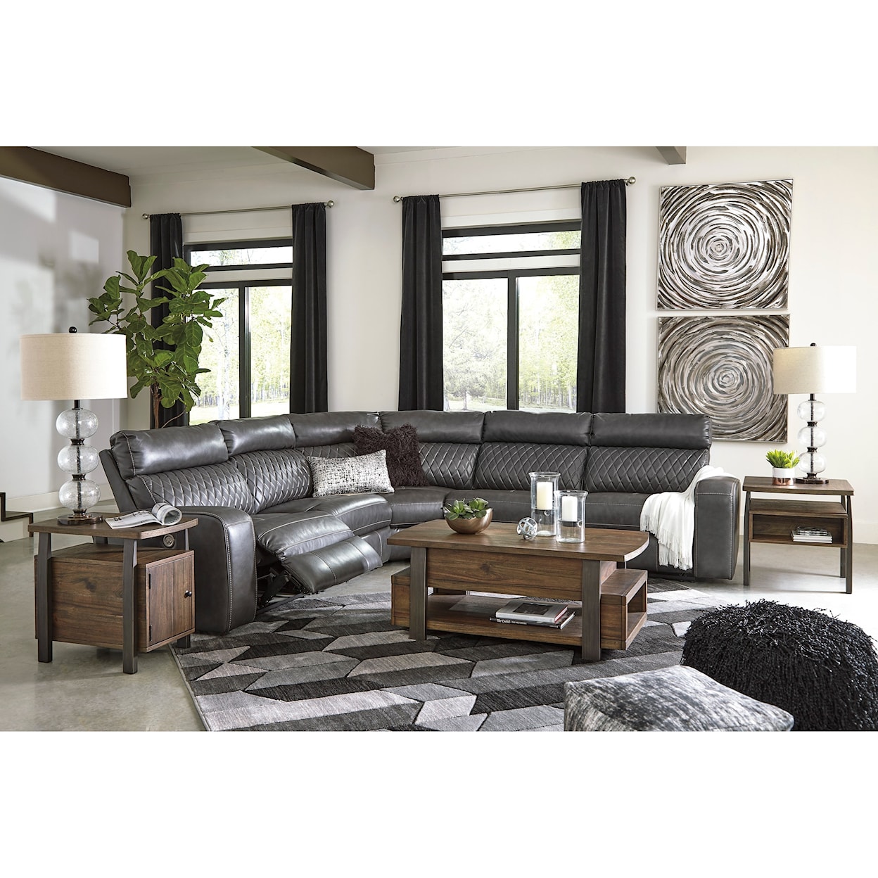 StyleLine Samperstone Power Reclining Sectional Sofa