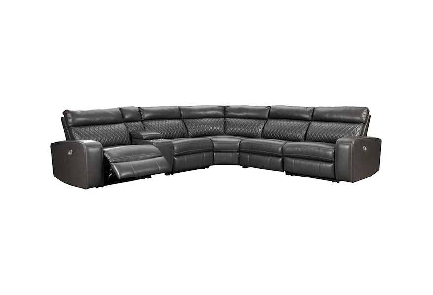 Samperstone Power Reclining Sectional Sofa by Ashley (Signature Design) at Johnny Janosik