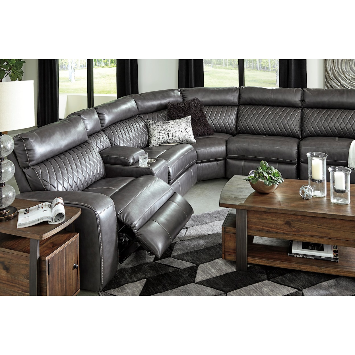 Signature Design Samperstone Power Reclining Sectional Sofa