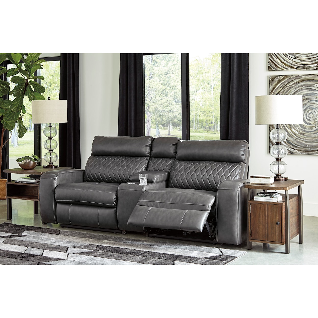 Signature Design Samperstone Power Reclining Loveseat