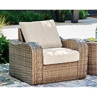 Outdoor Lounge Chair & Ottoman with Cushion